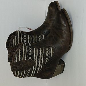 Ariat Meadow Boot Tribal Print Cowboy Low Cut Bootie Brown 10